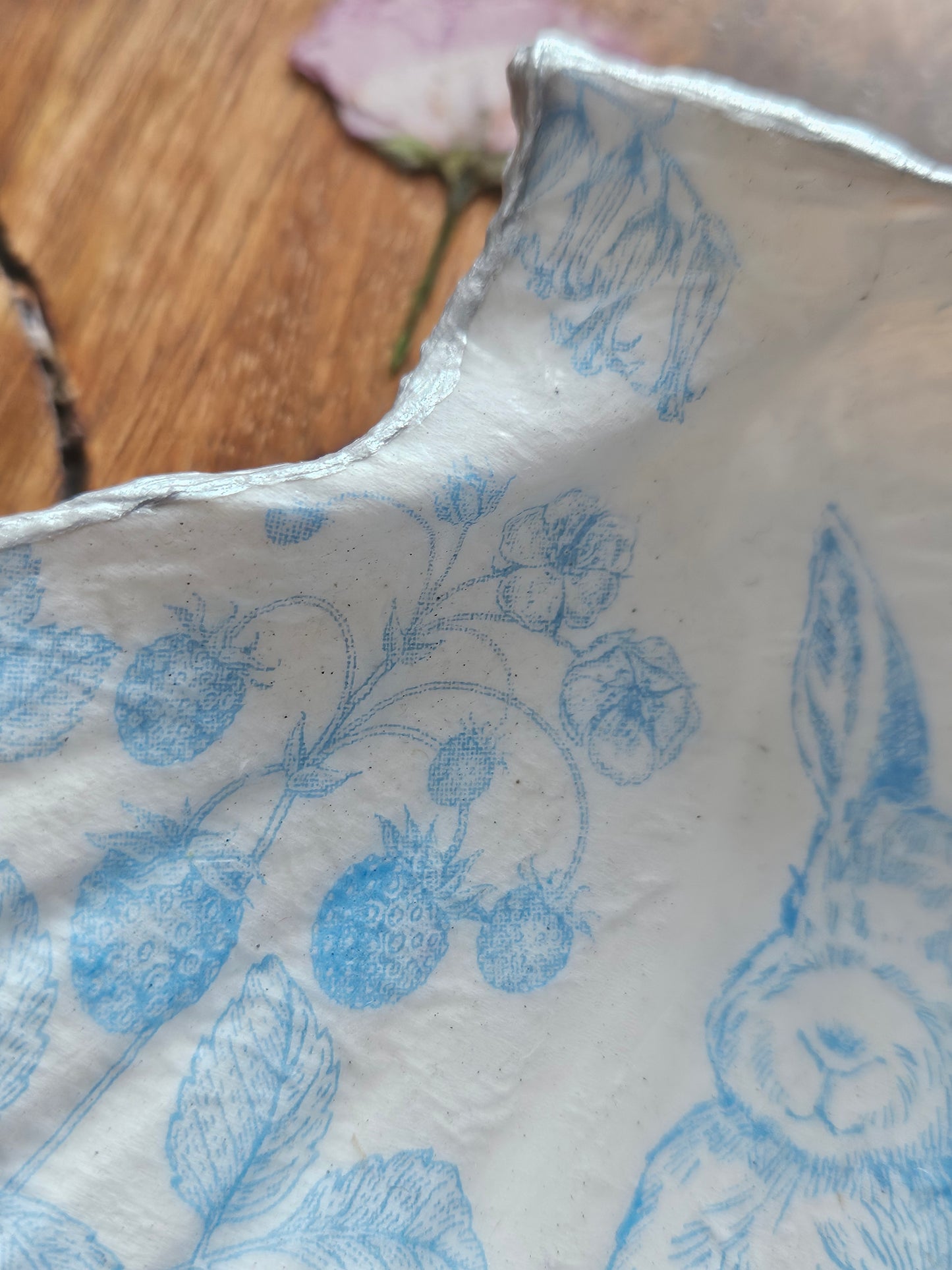 Large Scallop Shells with Decoupage Design - Rabbit or Floral Butterfly