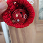 Red and white Macrame Mini Bell