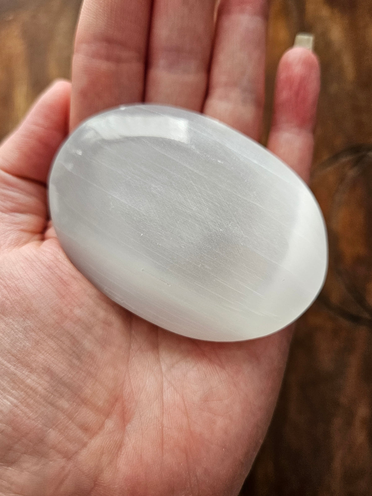 Selenite Palm Stone