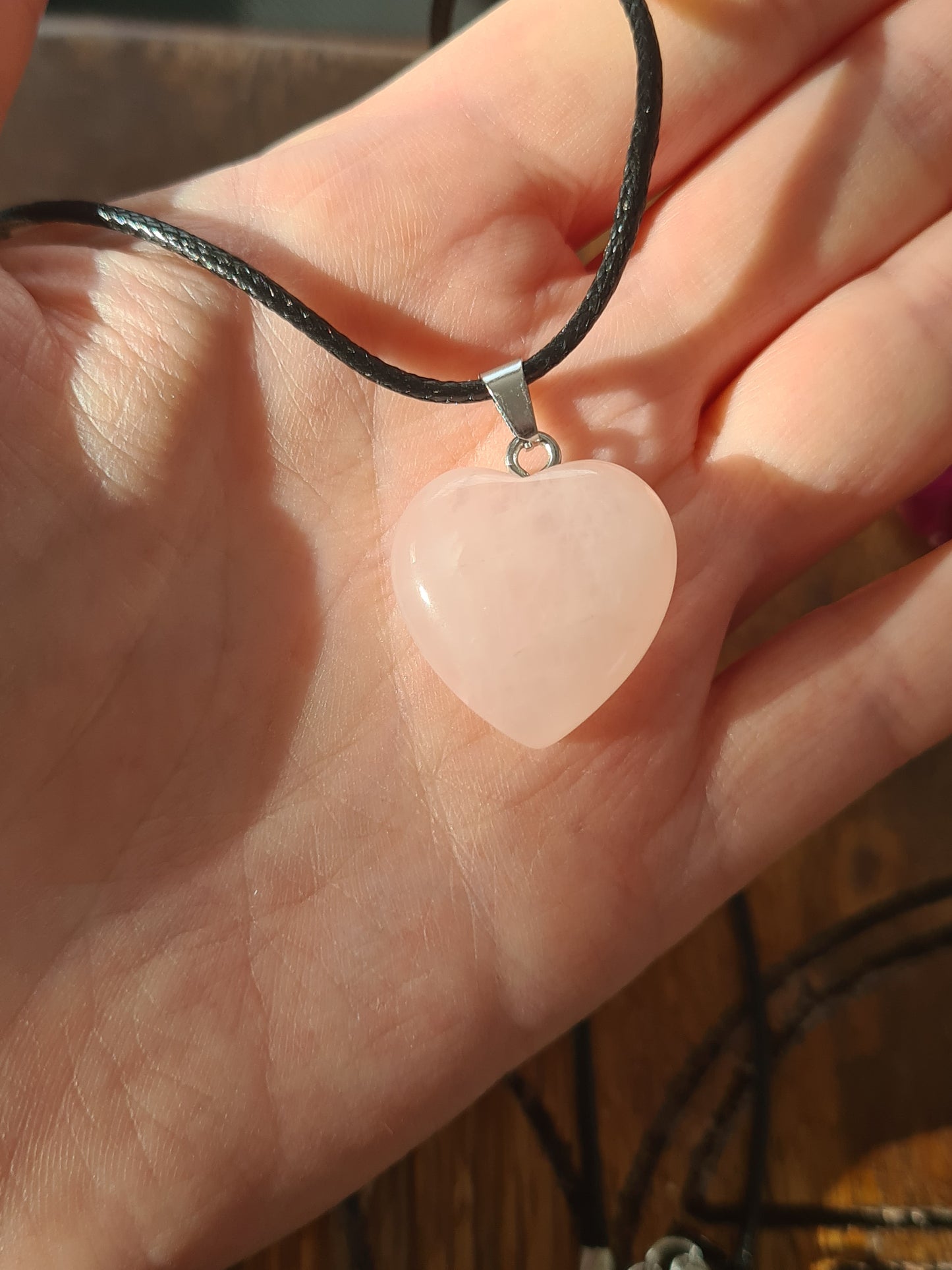 Crystal Heart Necklaces on a 16inch black cord