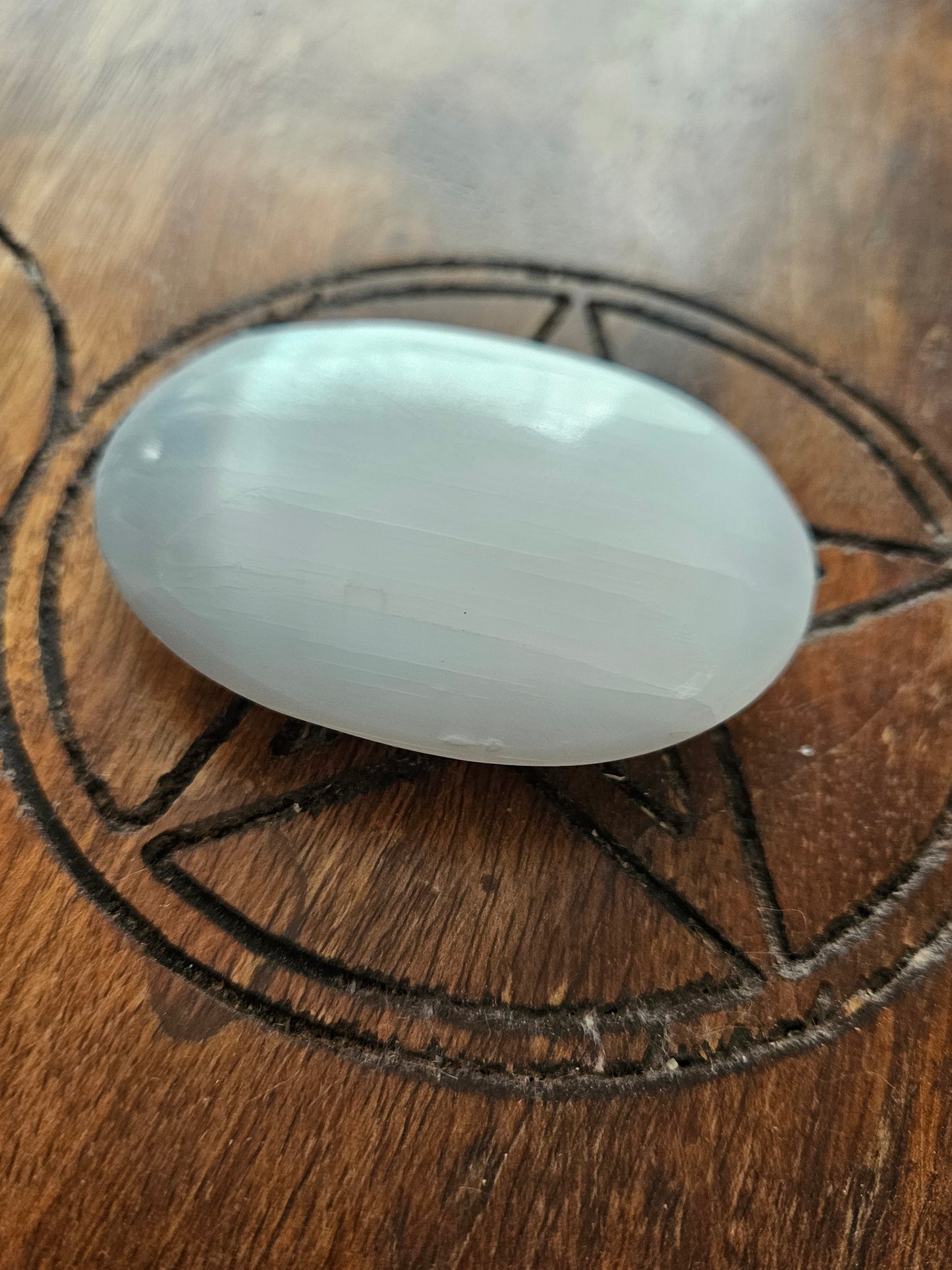 Selenite Palm Stone