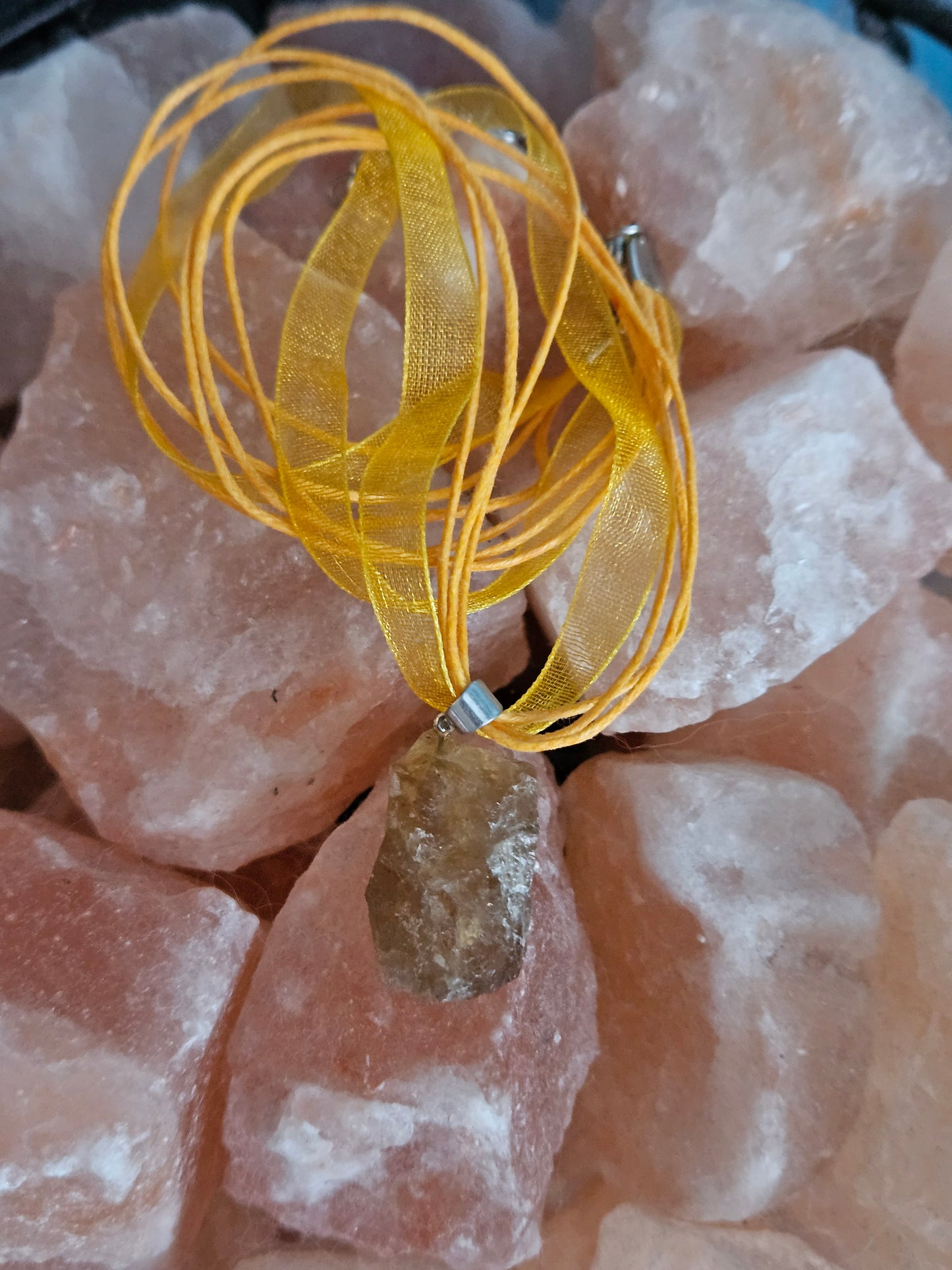 Rough Natural Citrine Pendant