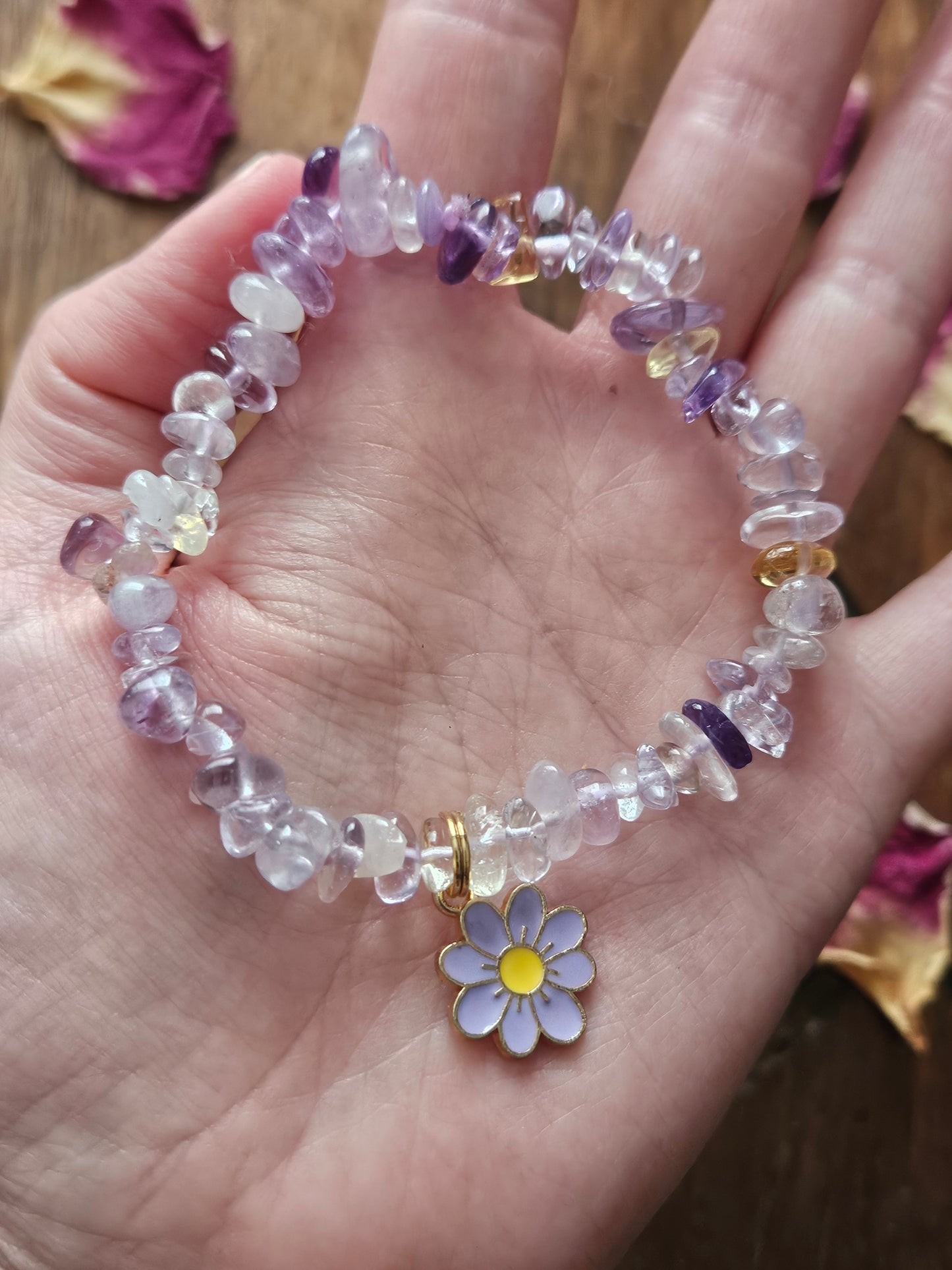 Ametrine Spring Bracelet ~ Spring ~ Ostara ~ Purple Daisy