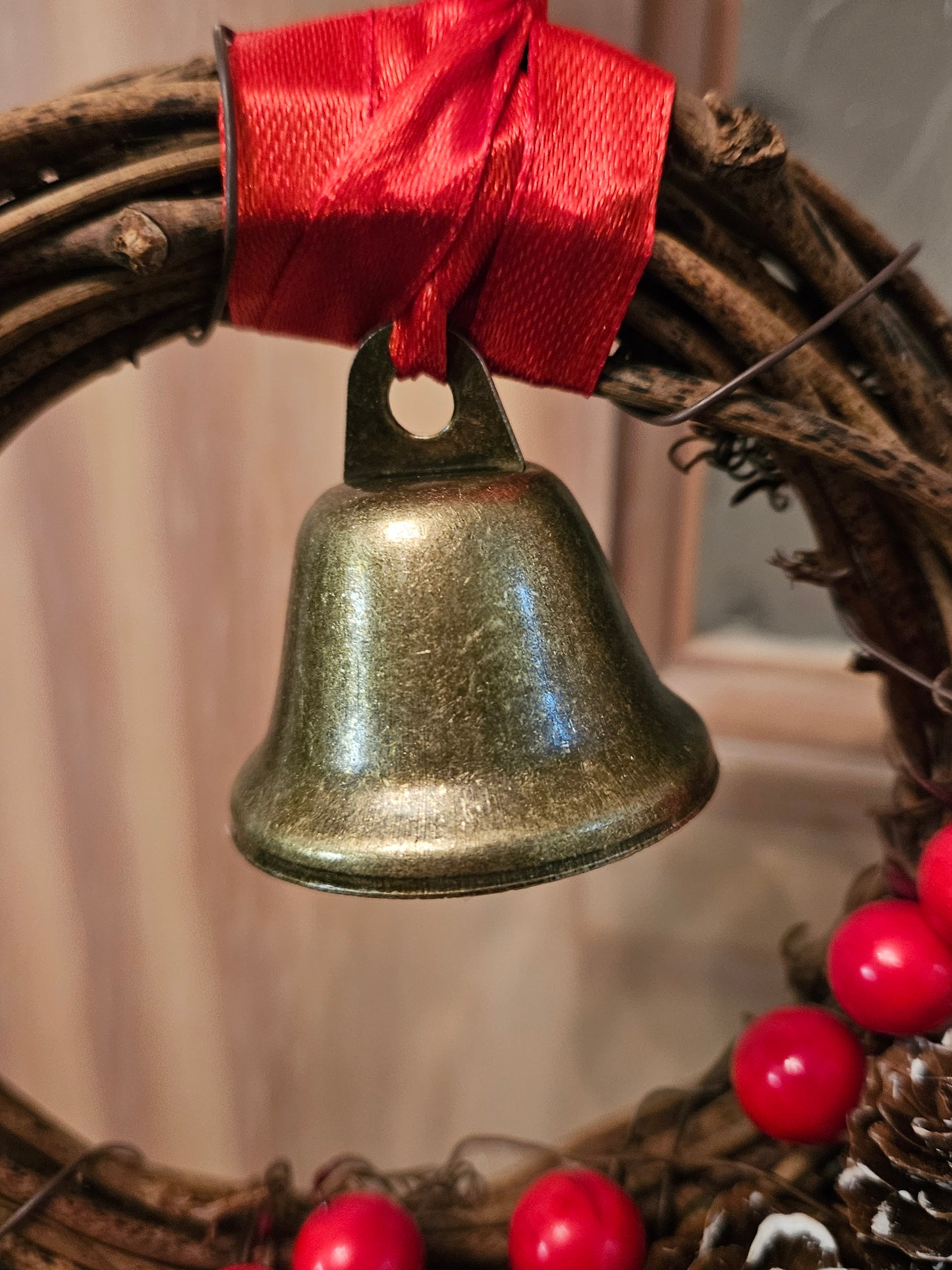 Small Winter Wreath Witch Bell