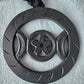Black wooden Hanging Triple Moon