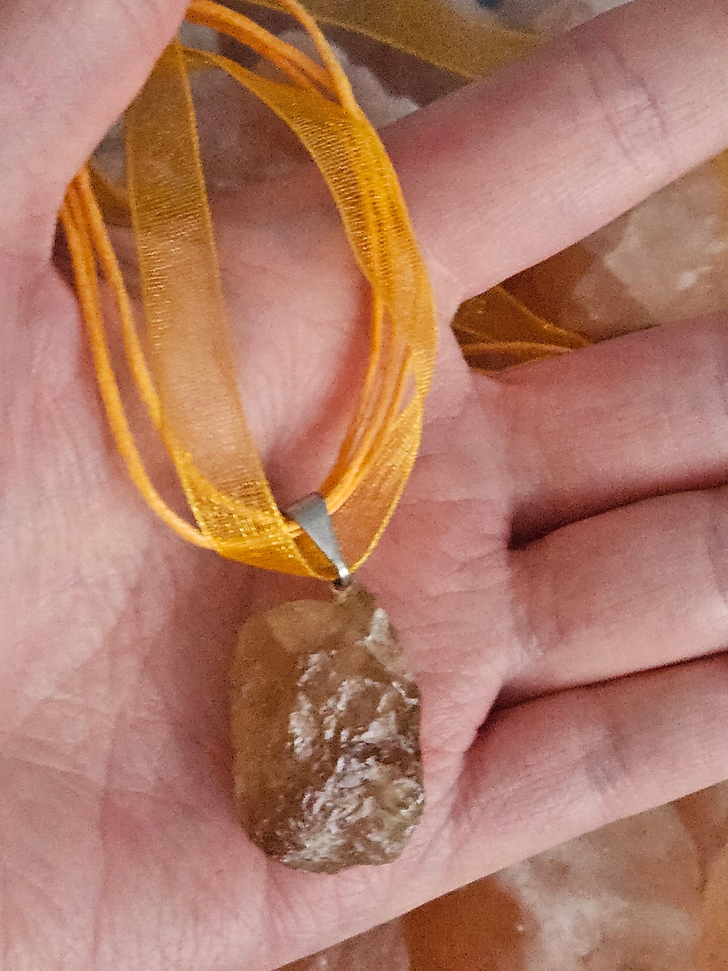 Rough Natural Citrine Pendant