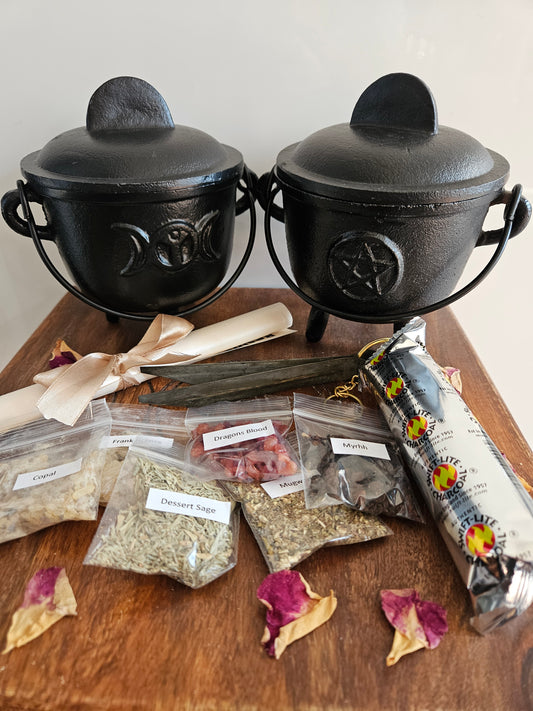 Cauldron and resin bundle