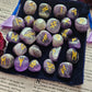 Amethyst Crystal Runes Set with Instructional Guide and purple velvet pouch