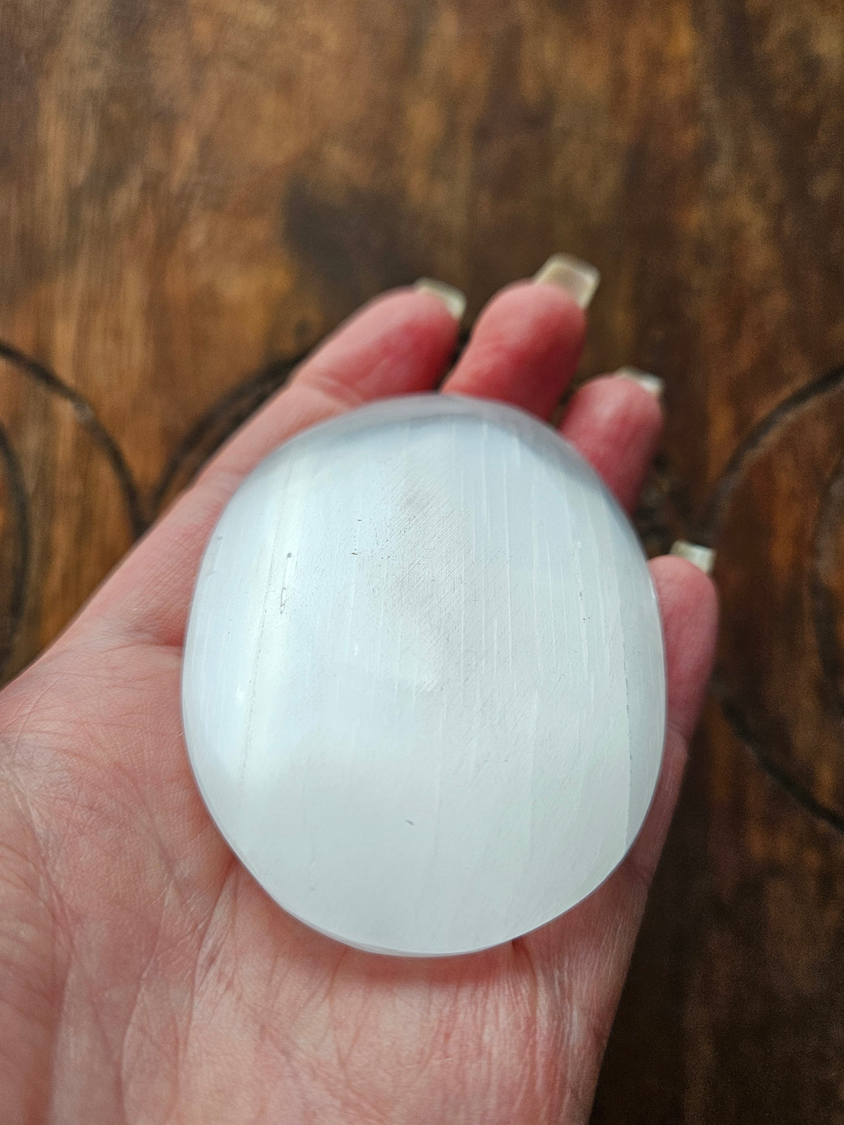 Selenite Palm Stone