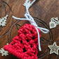 Red and white Macrame Mini Bell