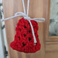 Red and white Macrame Mini Bell