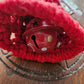 Red and white Macrame Mini Bell