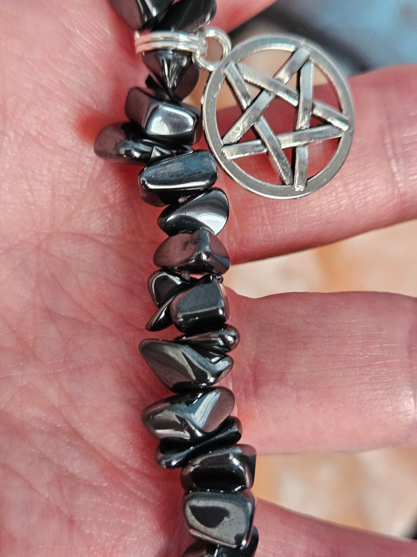 Protection Hematite and Pentagram Bracelet