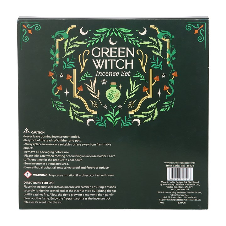 Green Witch Incense Stick and Spell Candle Gift Set