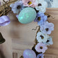 Spring Ostara Heart Rattan Witch Bell Wreath with eggs and flowers