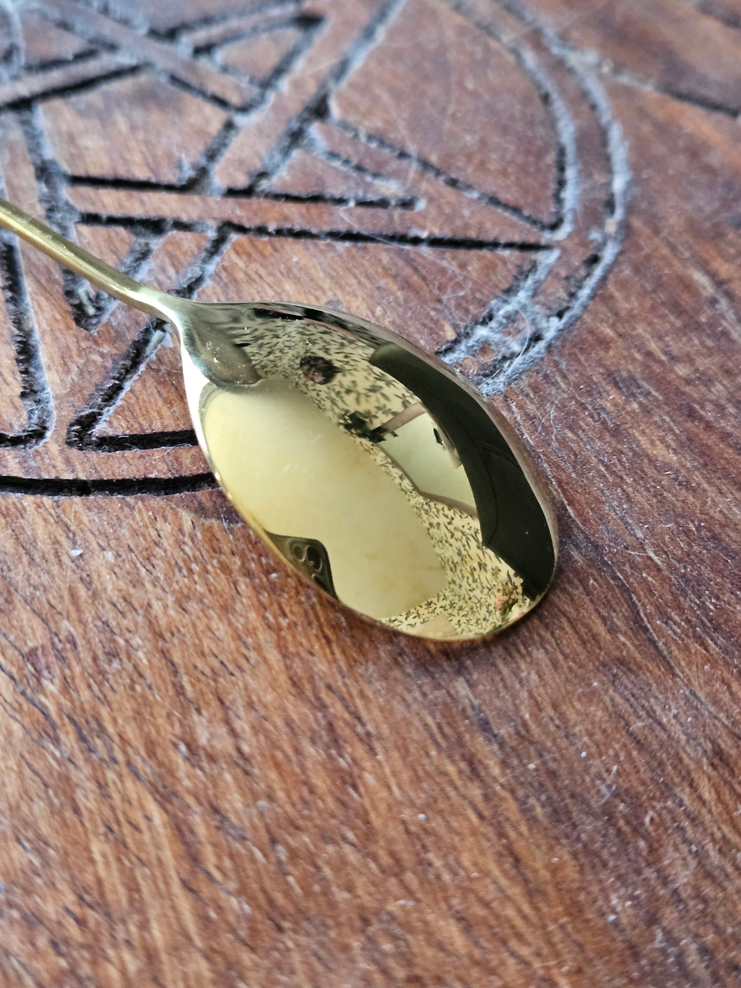 Star and Moon Spoon - Gold Tone