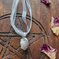 The Goddess of the Moon Necklace ~ Rough White Moonstone and Crescent Moon Charm