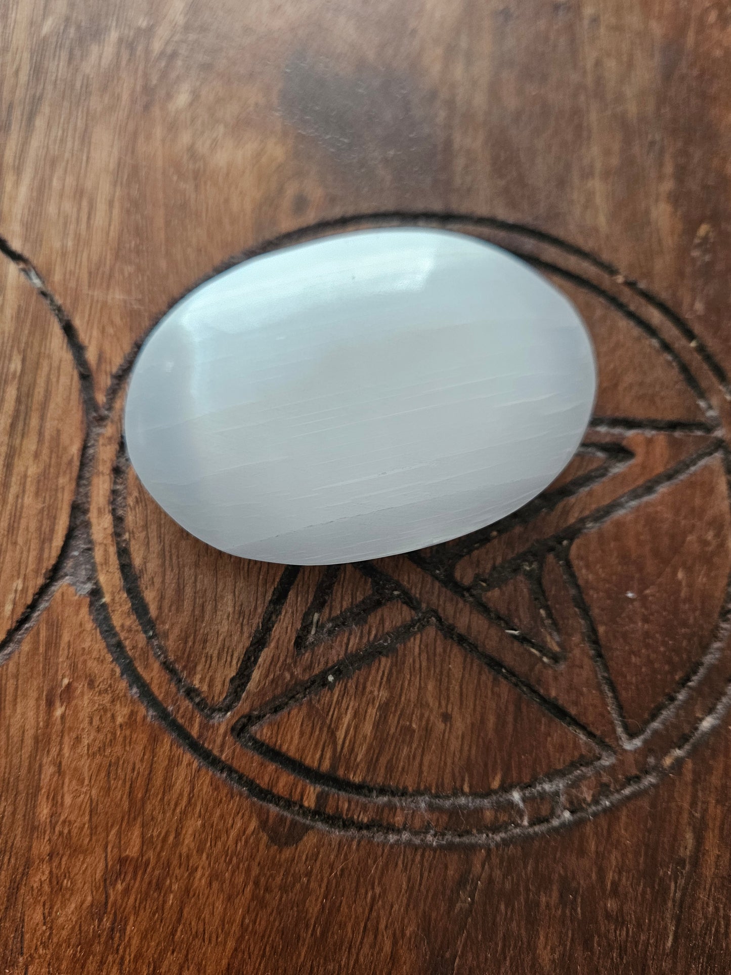 Selenite Palm Stone