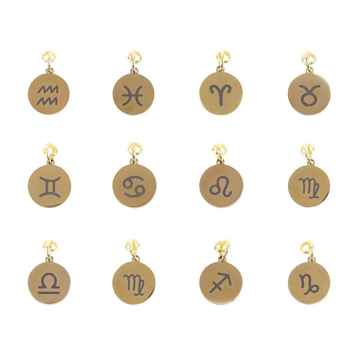 Gold Tone Zodiac Sign Charms