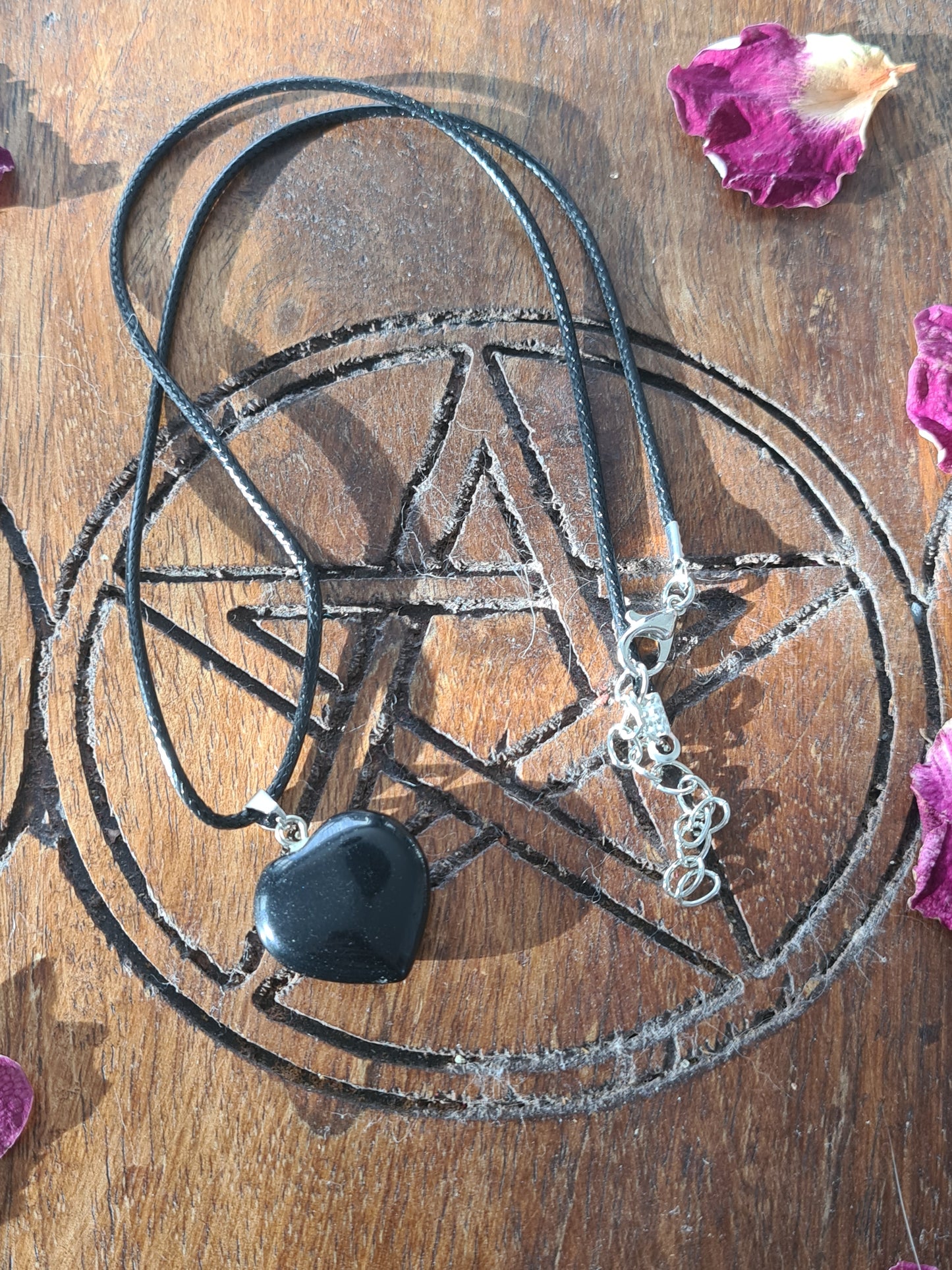 Crystal Heart Necklaces on a 16inch black cord