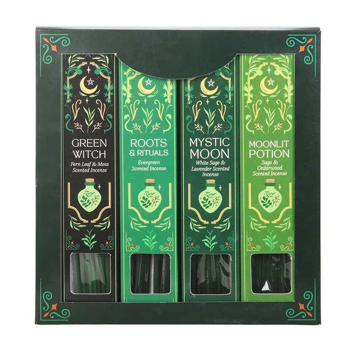 Green Witch Incense Stick and Spell Candle Gift Set