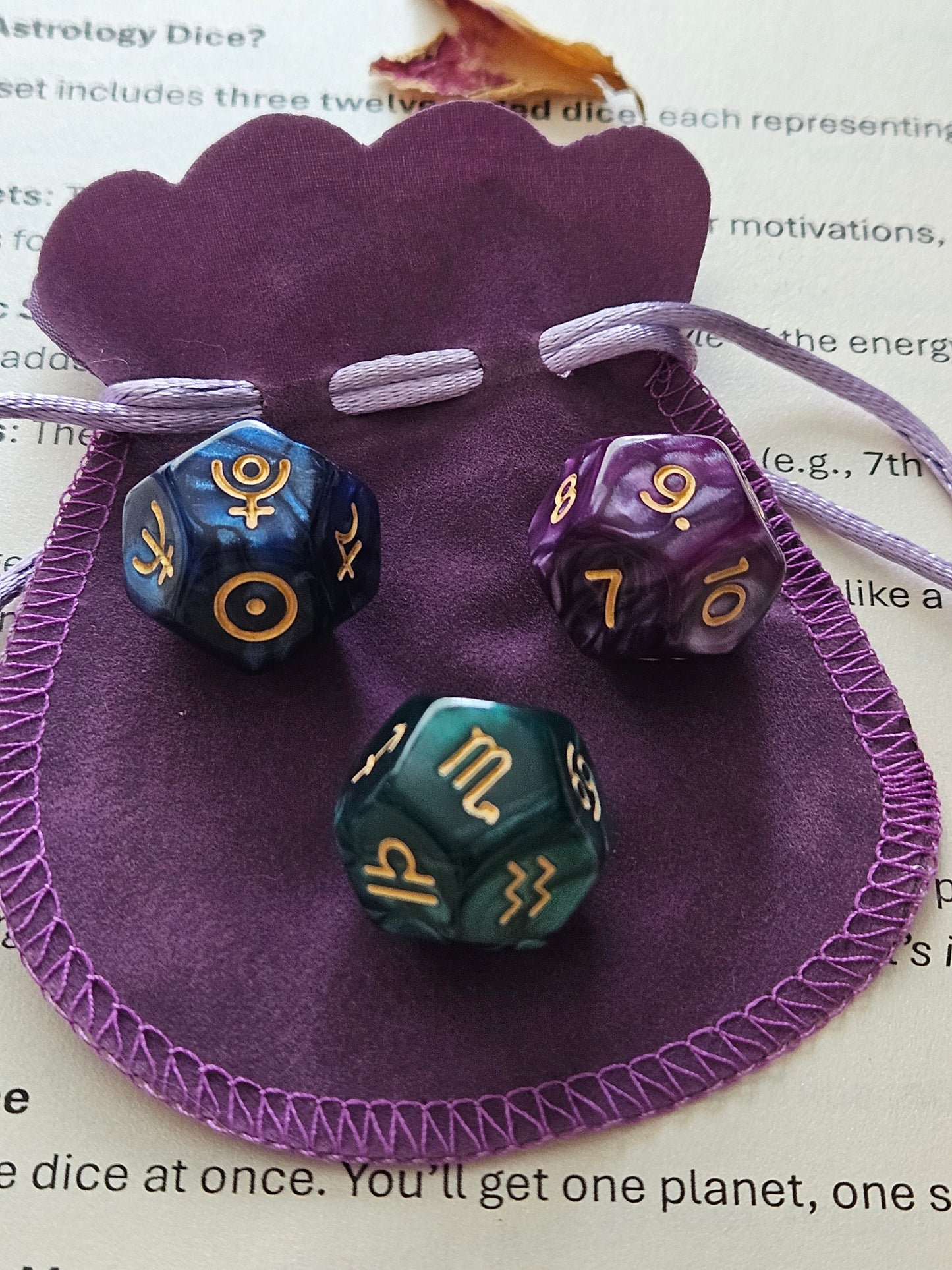Astrology Dice and Instructions