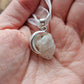 The Goddess of the Moon Necklace ~ Rough White Moonstone and Crescent Moon Charm