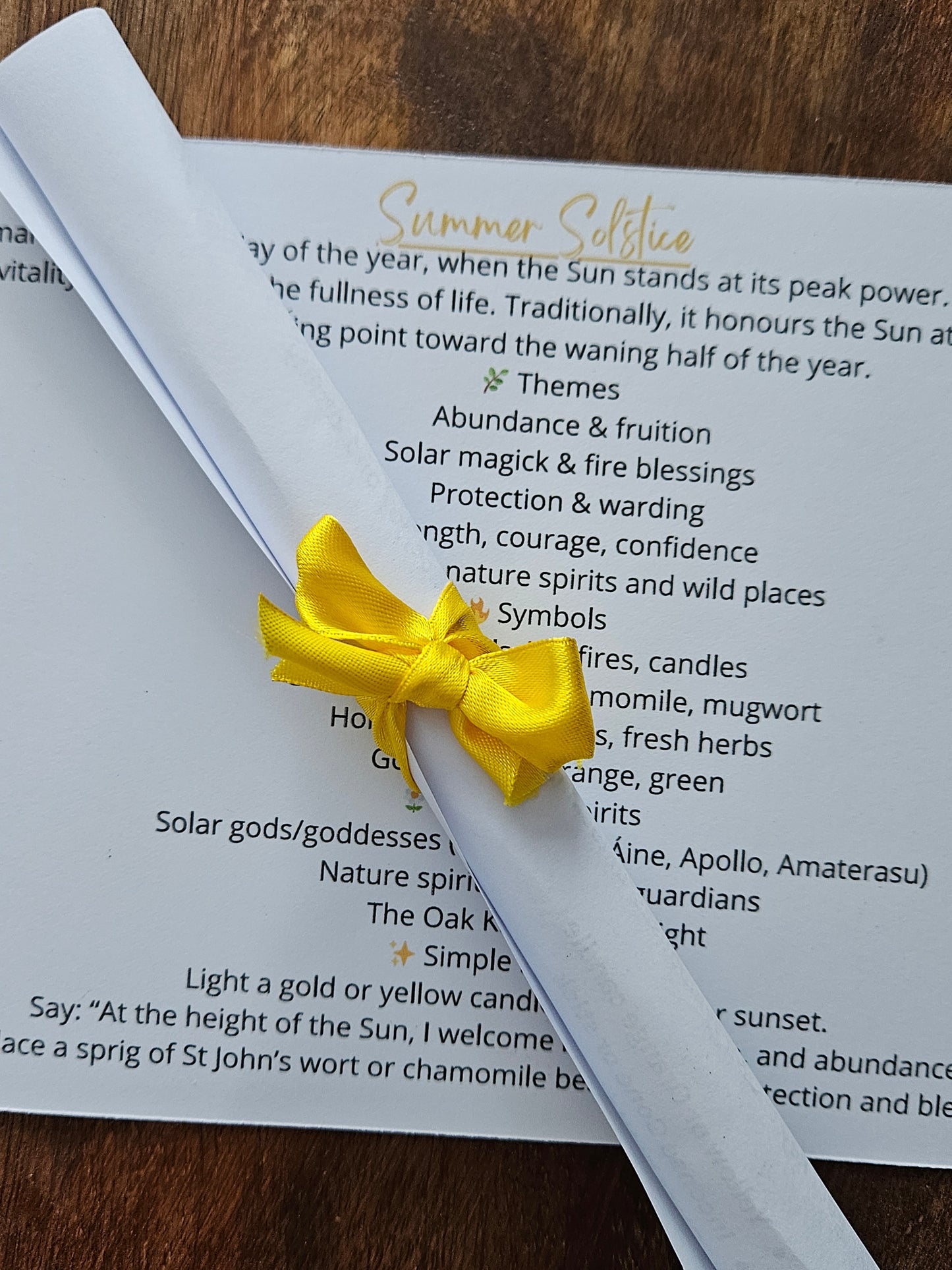 Litha Ritual Set ~ Summer Solstice