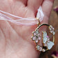 Spring Bunny Necklace ~ Pink and Gold enamel