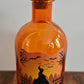 Orange Halloween Glass Bottle