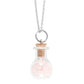 Love Rose Quartz Crystal Chip Potion Bottle Necklace