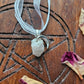 The Goddess of the Moon Necklace ~ Rough White Moonstone and Crescent Moon Charm