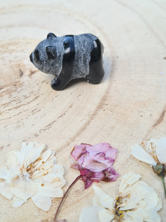 Rose Quartz Pig or Black Obsidian Panda