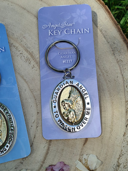 Angel Spinner Keyring ~ Guardian Angels ~ Hope and Courage ~