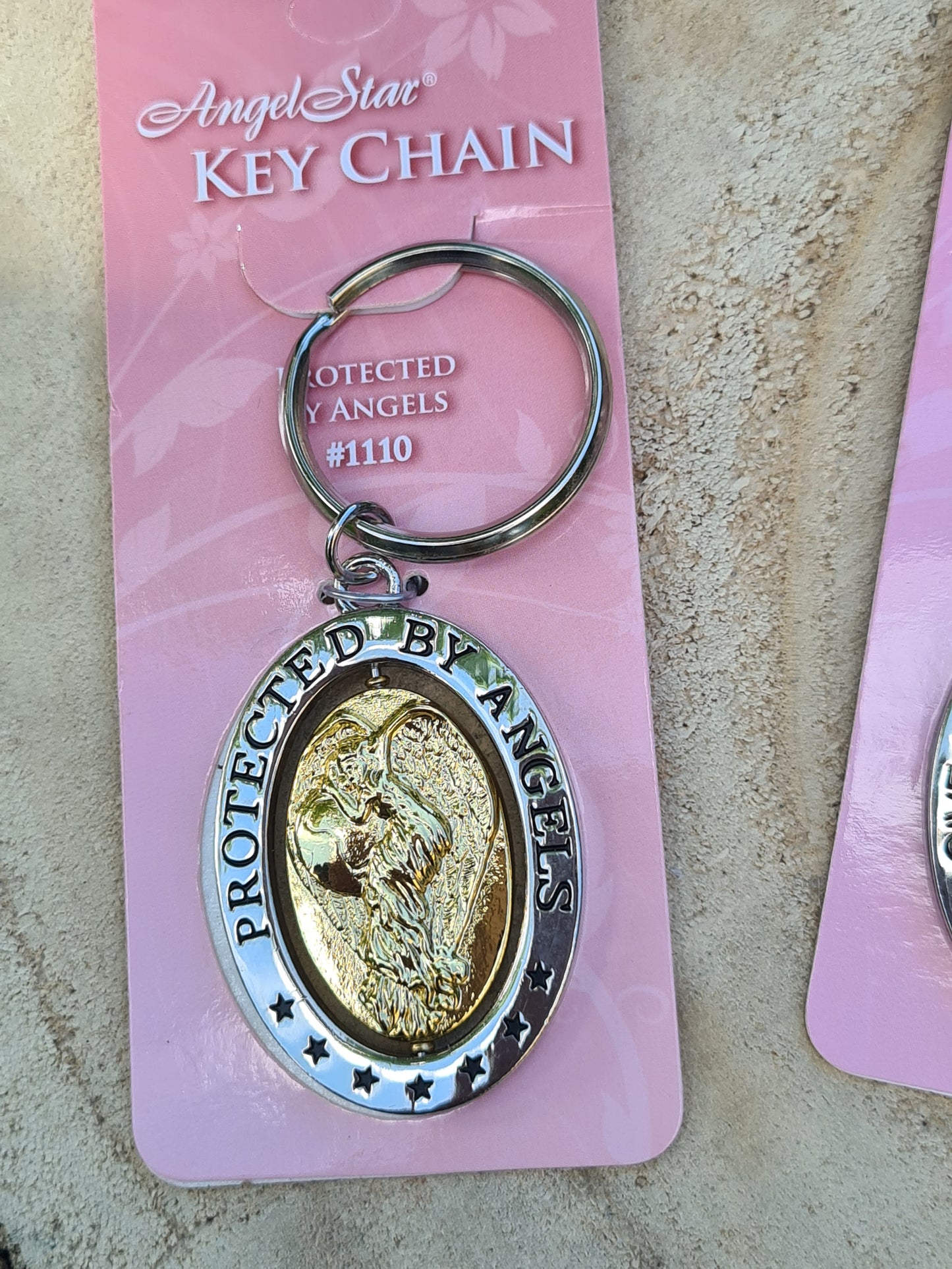 Angel Spinner Keyring ~ Guardian Angels ~ Hope and Courage ~