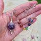 Amethyst or Clear Quartz Sphere Chakra Bead Pendulum Bracelet