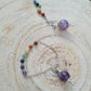 Amethyst or Clear Quartz Sphere Chakra Bead Pendulum Bracelet