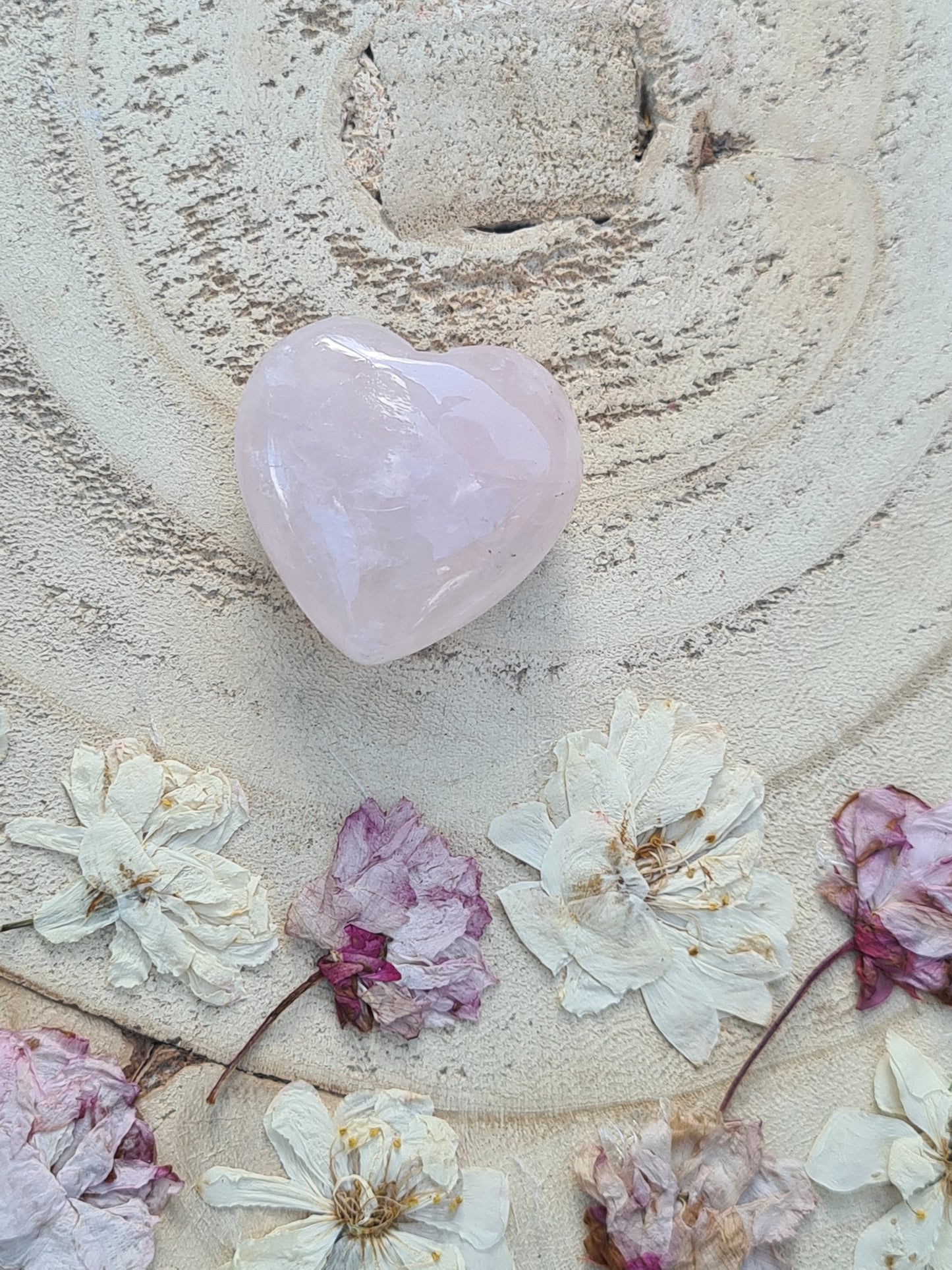 Puffed Heart Rose Quartz