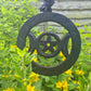 Black wooden Hanging Triple Moon