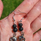 Bird Skull Earrings with Black Lava stones