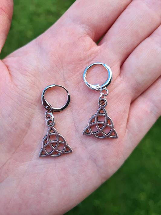 Triquetra ear sleeper earrings