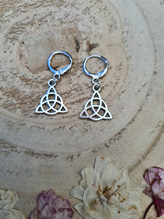 Triquetra ear sleeper earrings