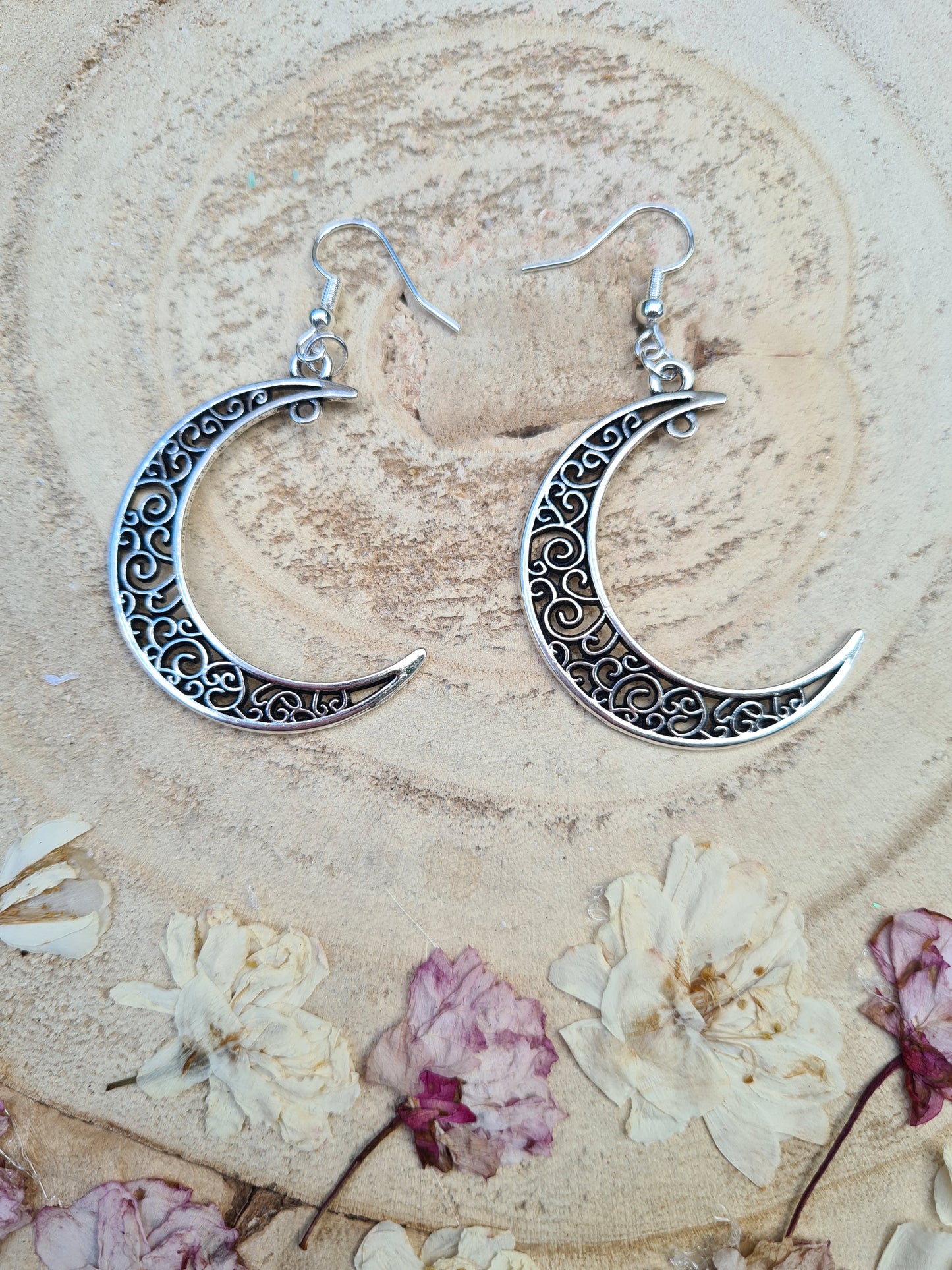 Filigree Moon Earrings