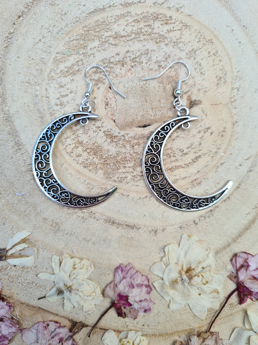 Filigree Moon Earrings