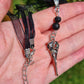 Bird Skull Necklace with lava stones