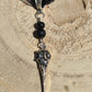 Bird Skull Necklace with lava stones