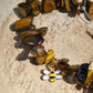Tigers Eye Crystal chip Bracelet with bee charms