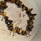 Tigers Eye Crystal chip Bracelet with bee charms