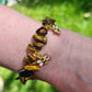Tigers Eye Crystal chip Bracelet with bee charms