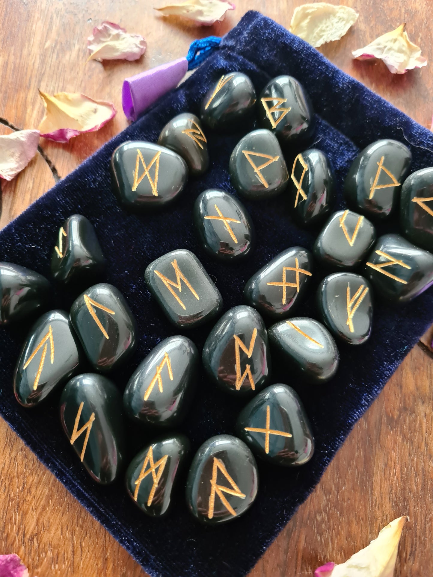 Black Jasper Crystal Runes